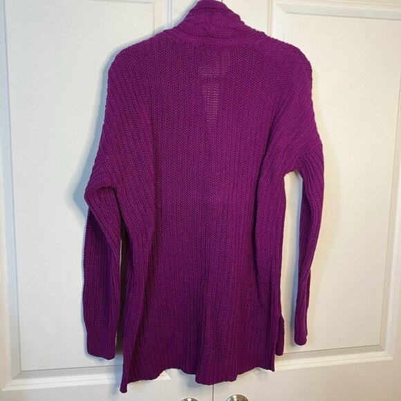 Lauren Ralph Lauren Sweater Womens L Purple Cable Knit V-neck Chunky Pullover - Picture 4 of 5